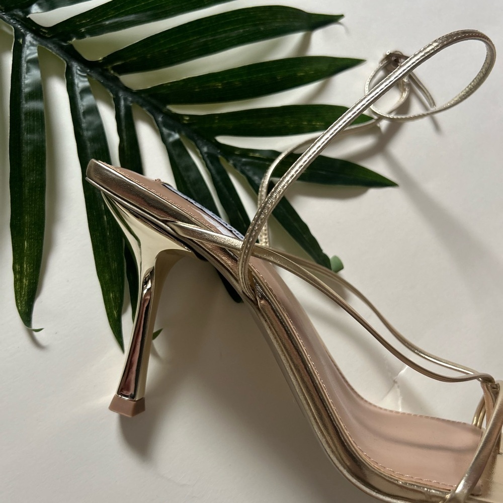 Steve Madden Gold Strappy Heels - Picture 9 of 9
